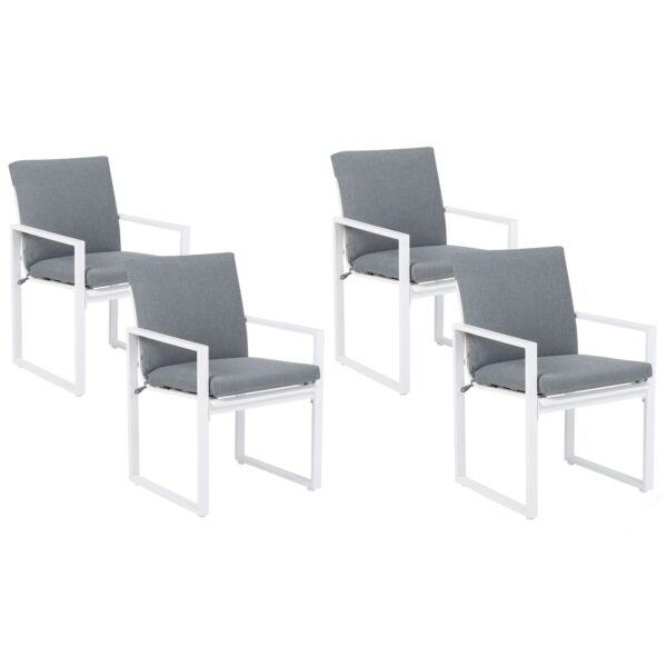 Beliani Gartenstuhl Grau Weiss 51x54x89 Beliani Gartenstuhl Grau Weiss 51x54x89