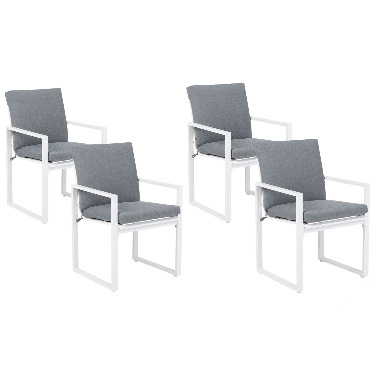 Beliani Gartenstuhl Grau Weiss 51x54x89