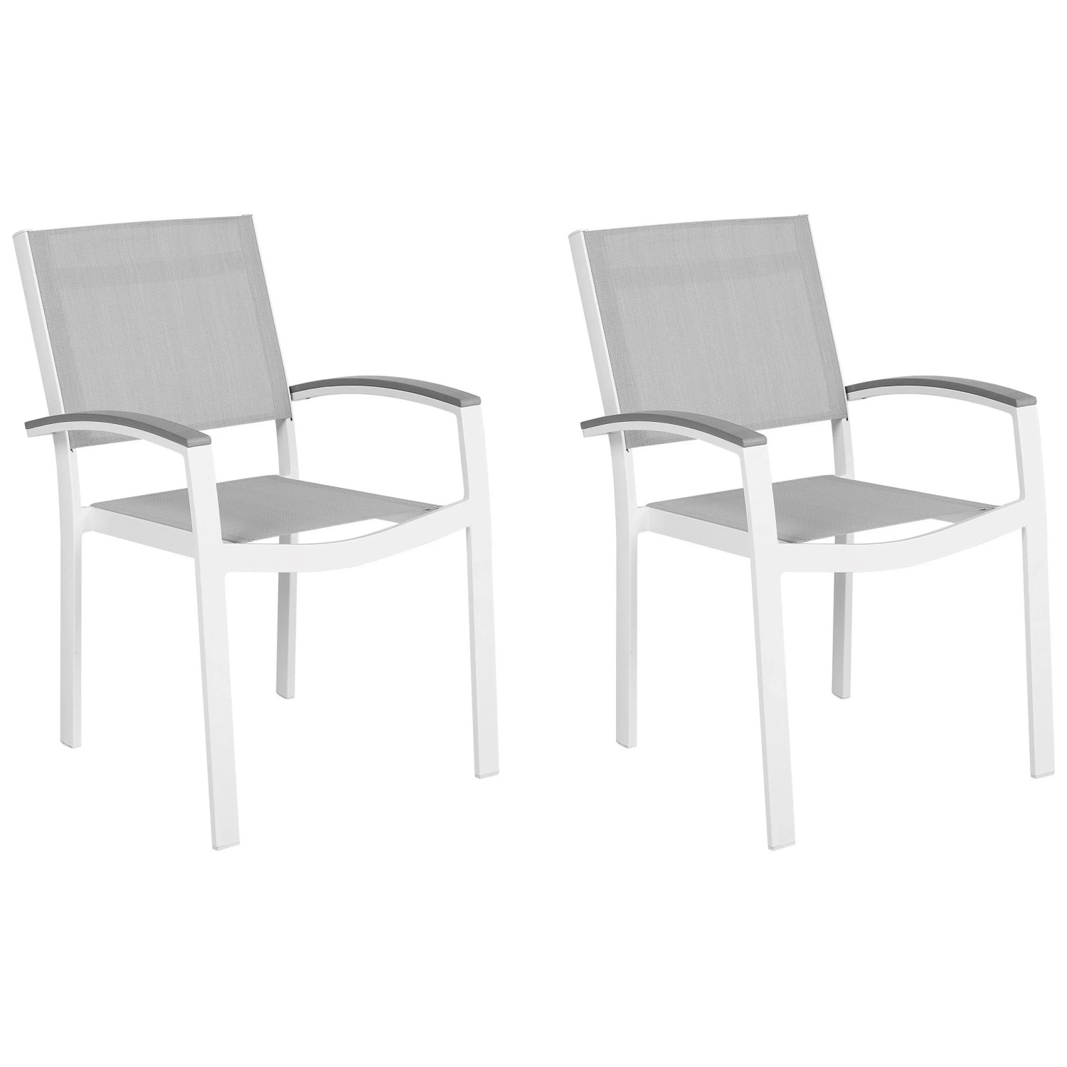 Beliani Gartenstuhl Grau Weiss 50x46x86