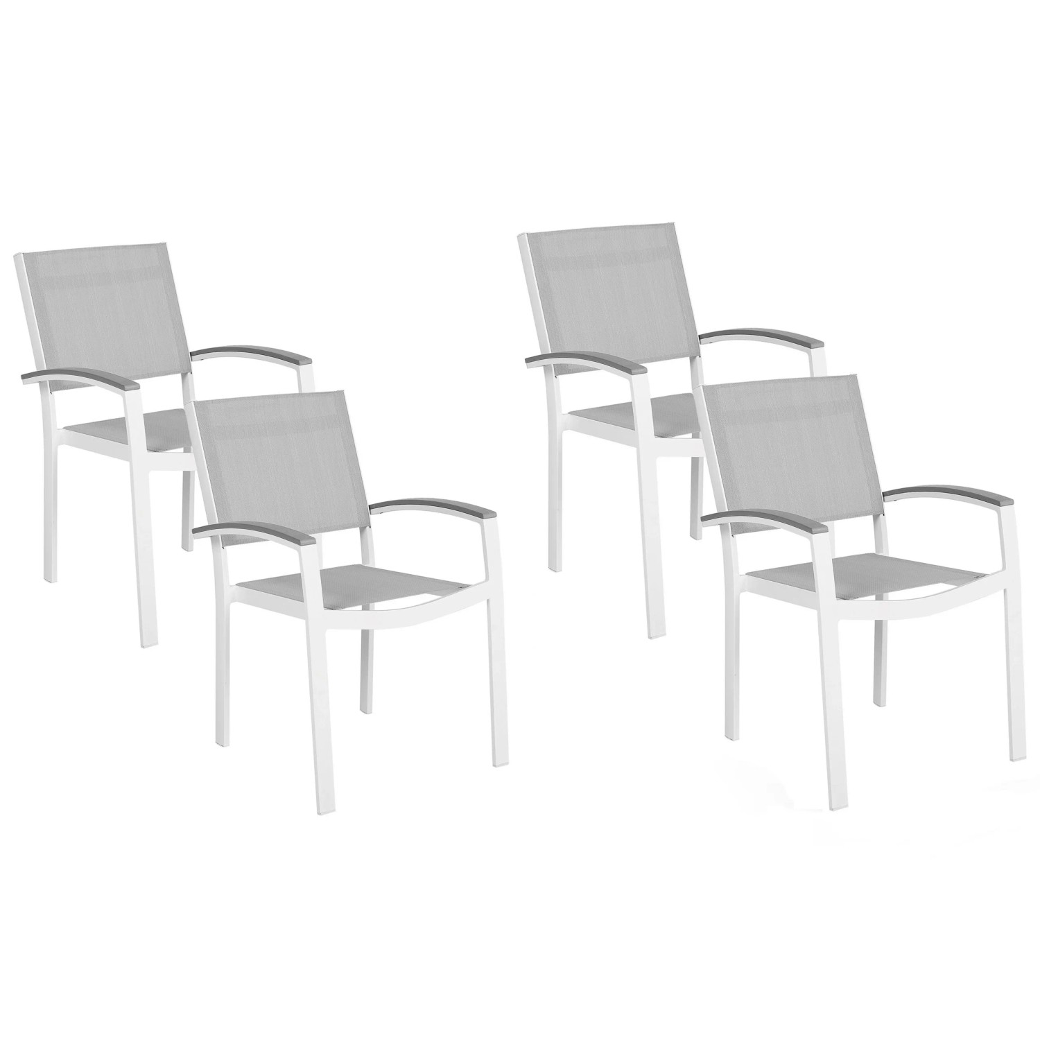 Beliani Gartenstuhl Grau Weiss 50x46x86