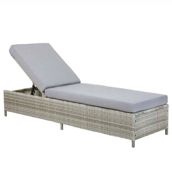 Beliani Gartenliege Grau 201x65x79 Beliani Gartenliege Grau 201x65x79