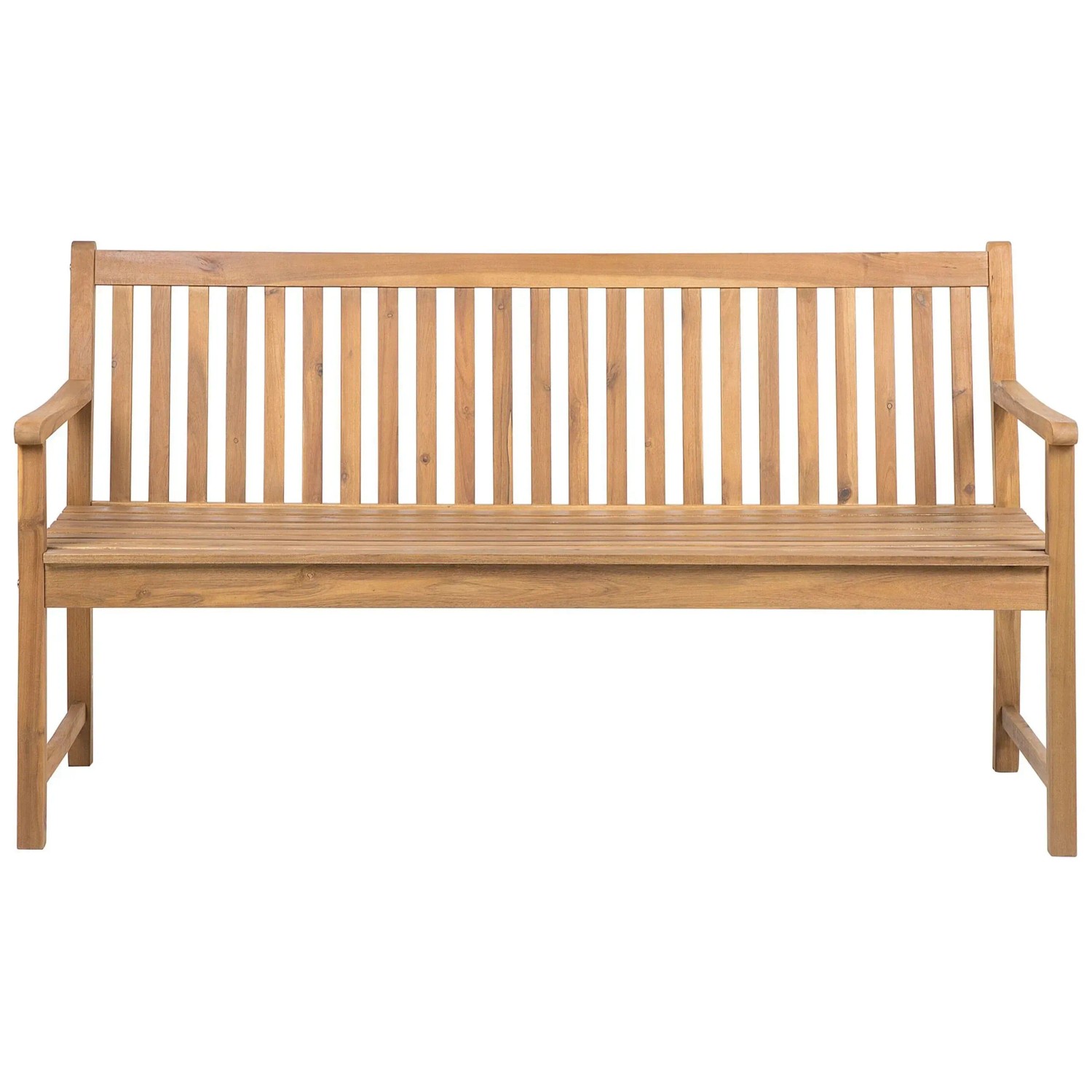 Beliani Gartenbank VIVARA Heller Holzfarbton 61x160x88