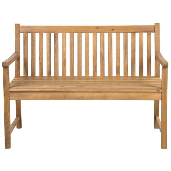 Beliani Gartenbank VIVARA Heller Holzfarbton 61x120x88