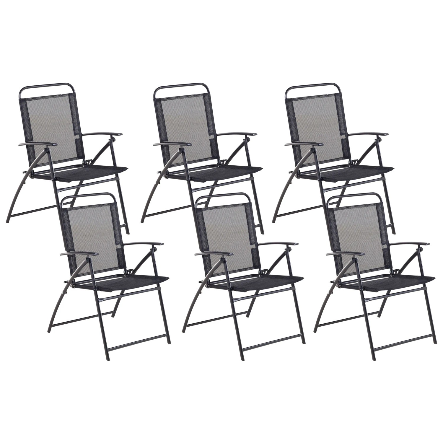 Beliani Gartenstuhl Schwarz 66x48x90