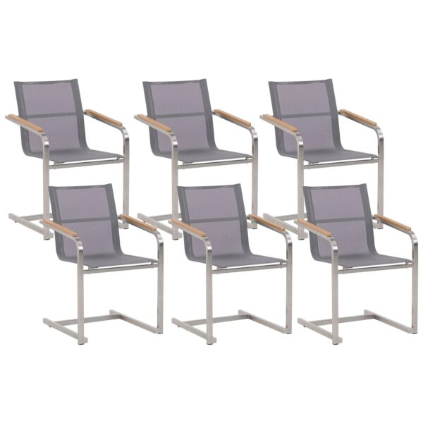 Beliani Gartenstuhl Grau Silber 55x56x85 Beliani Gartenstuhl Grau Silber 55x56x85