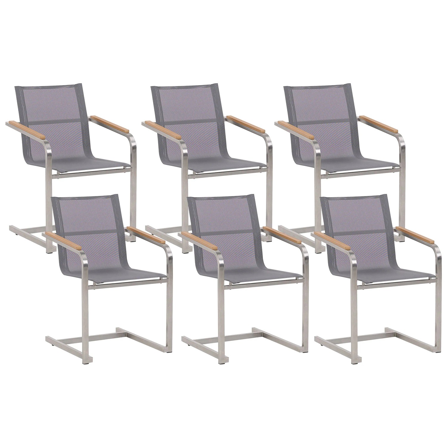 Beliani Gartenstuhl Grau Silber 55x56x85