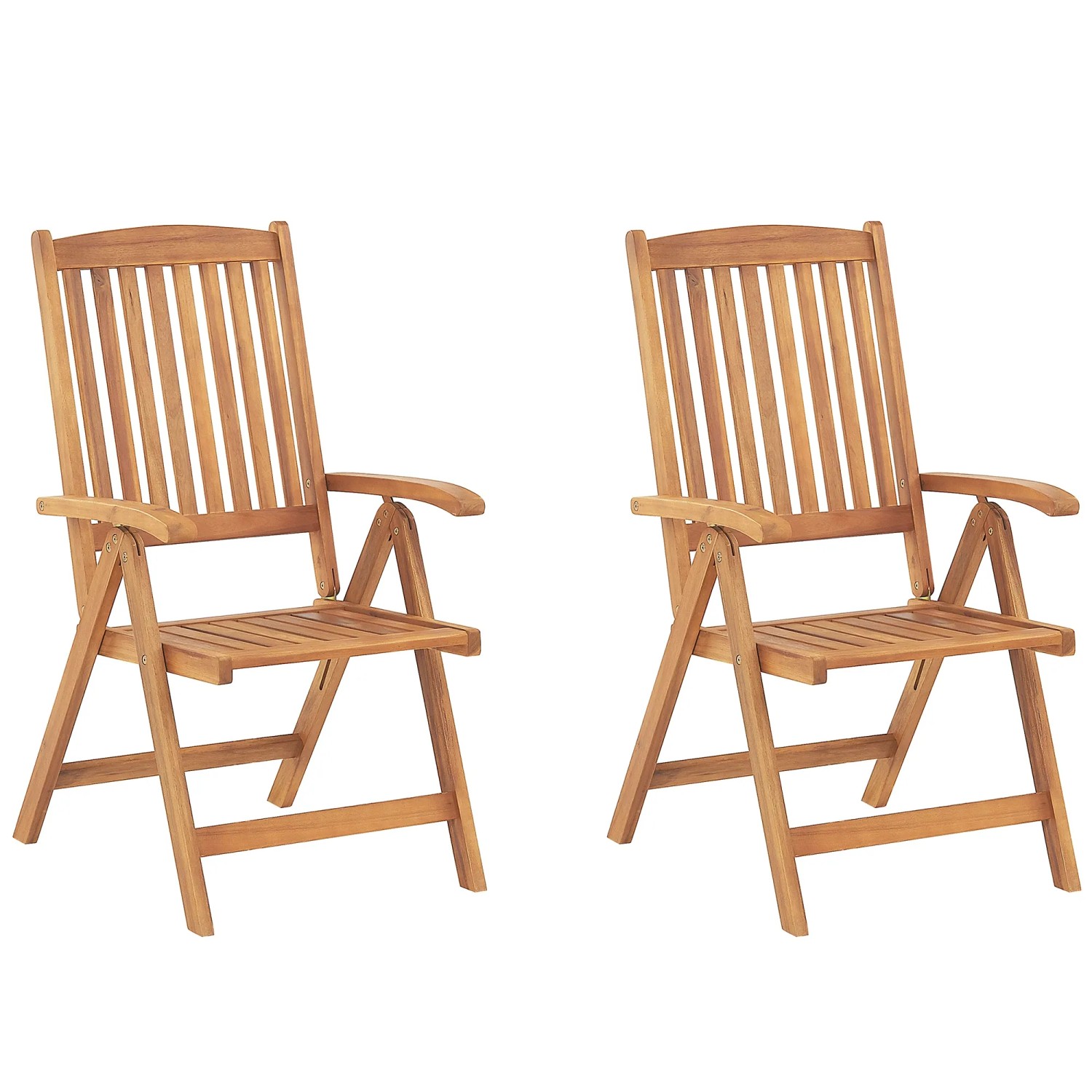 Beliani Gartenstuhl Heller Holzfarbton 69x54x105