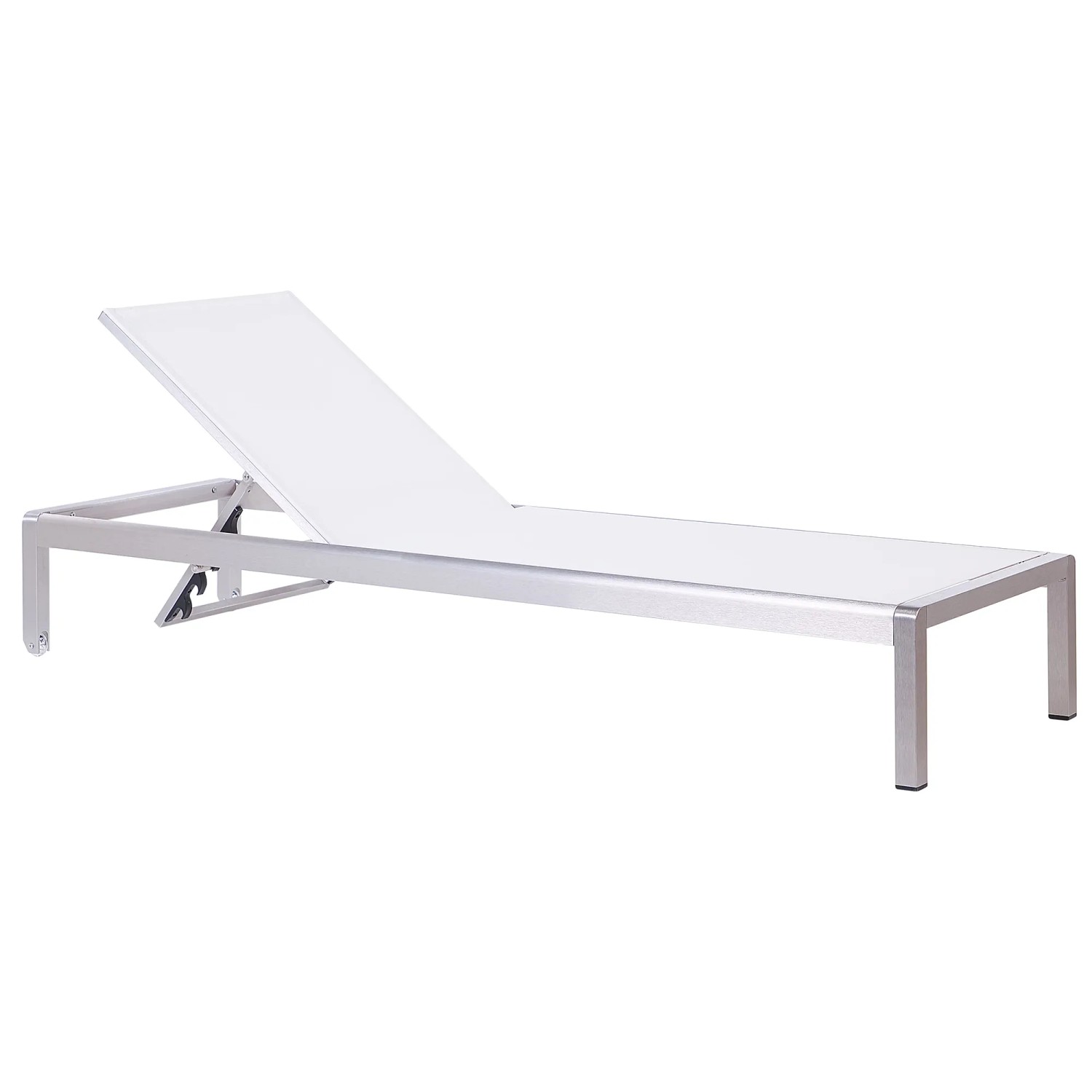 Beliani Gartenliege Weiss Silber 198x64x93