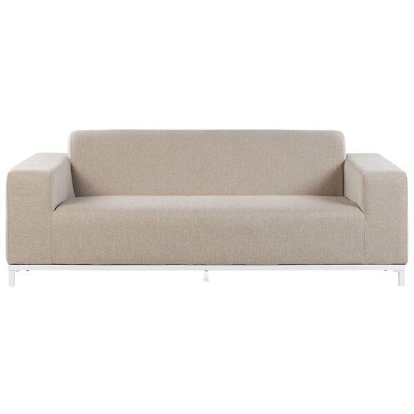 Beliani Gartensofa Beige Weiss 84x186x68