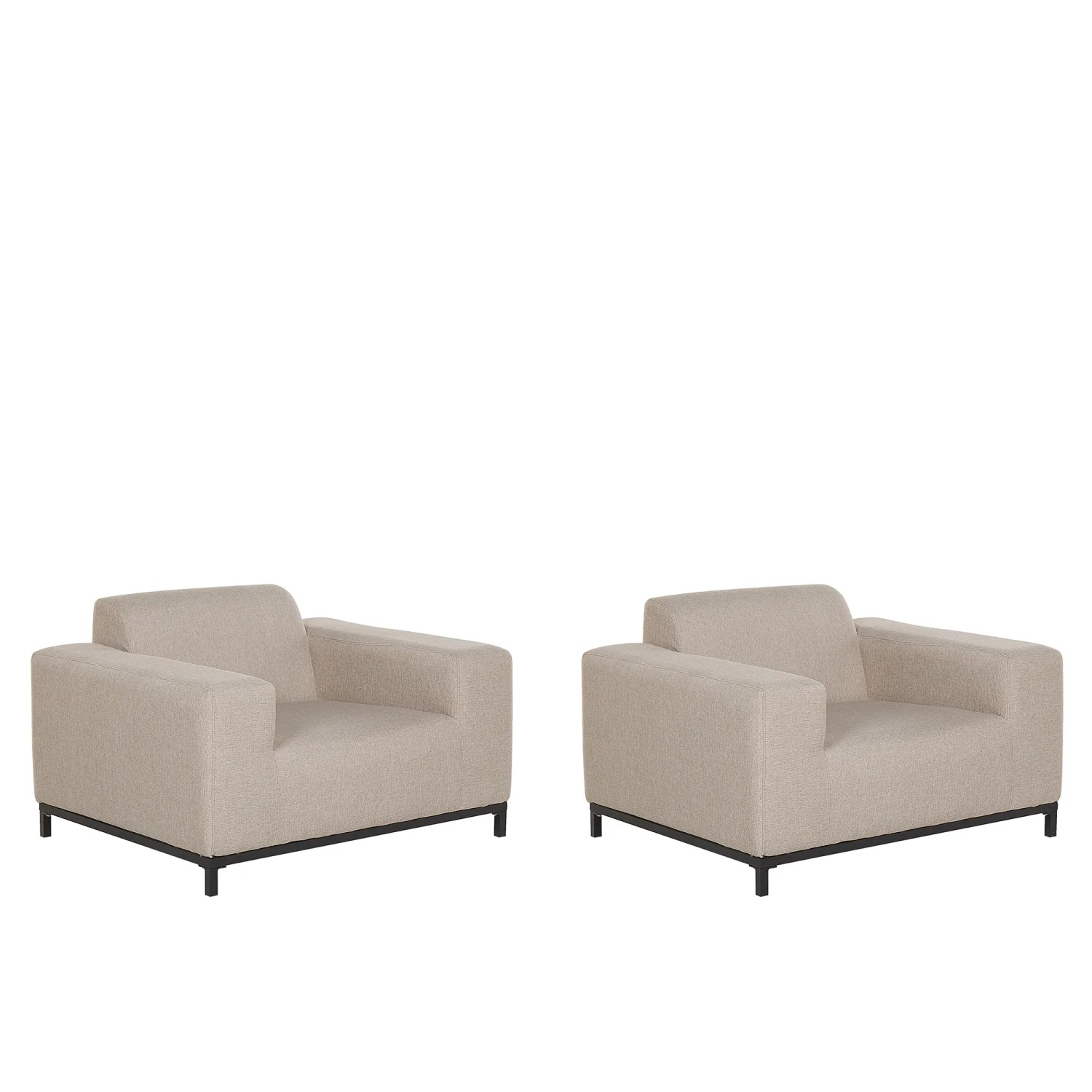 Beliani Sessel Beige Schwarz 84x105x68