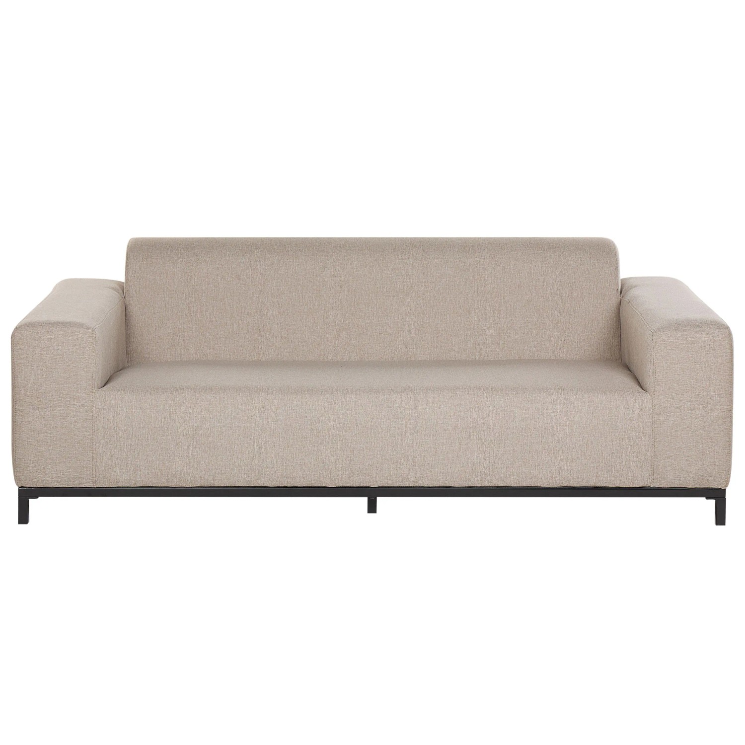 Beliani Gartensofa Beige Schwarz 84x186x68