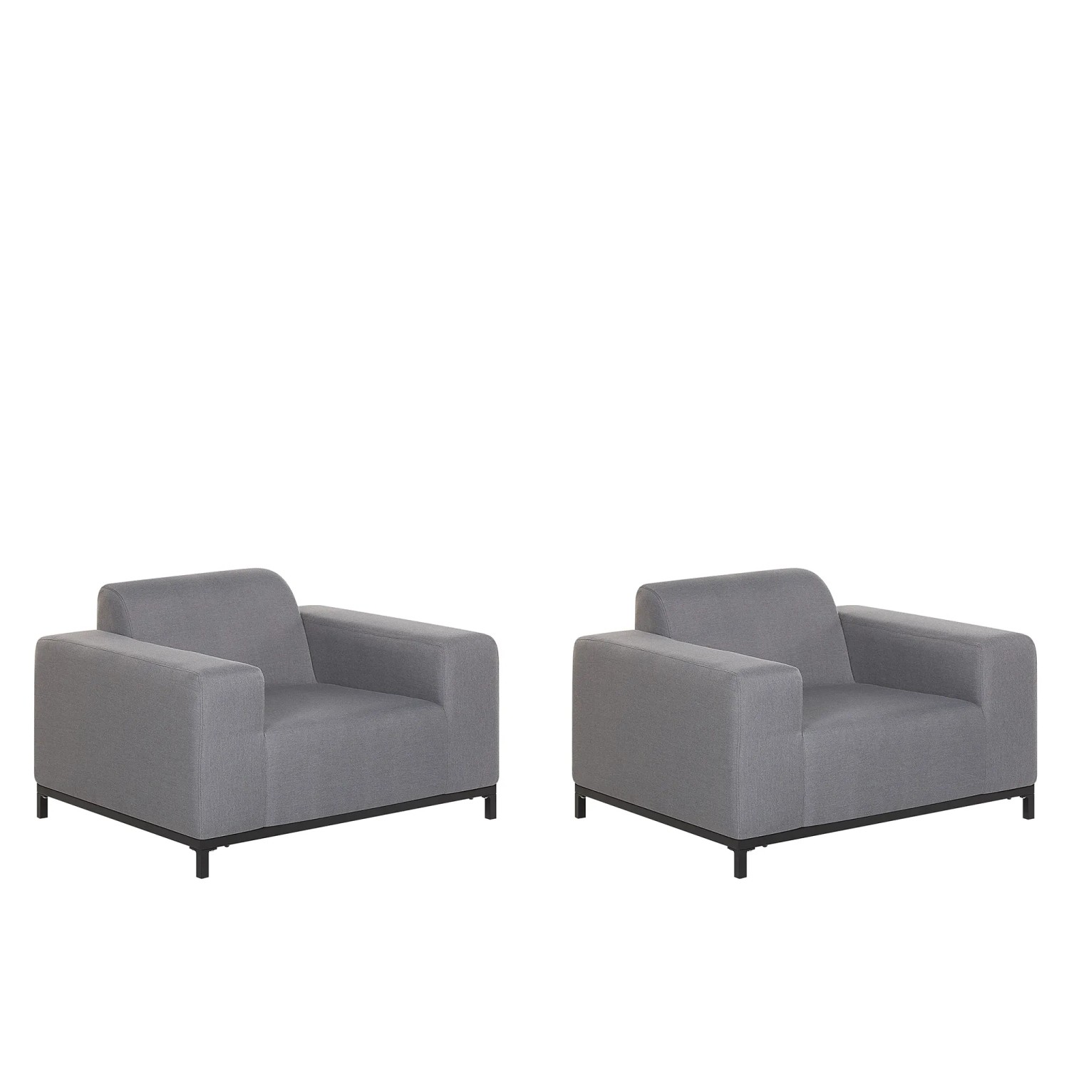 Beliani Sessel Grau Schwarz 84x105x68
