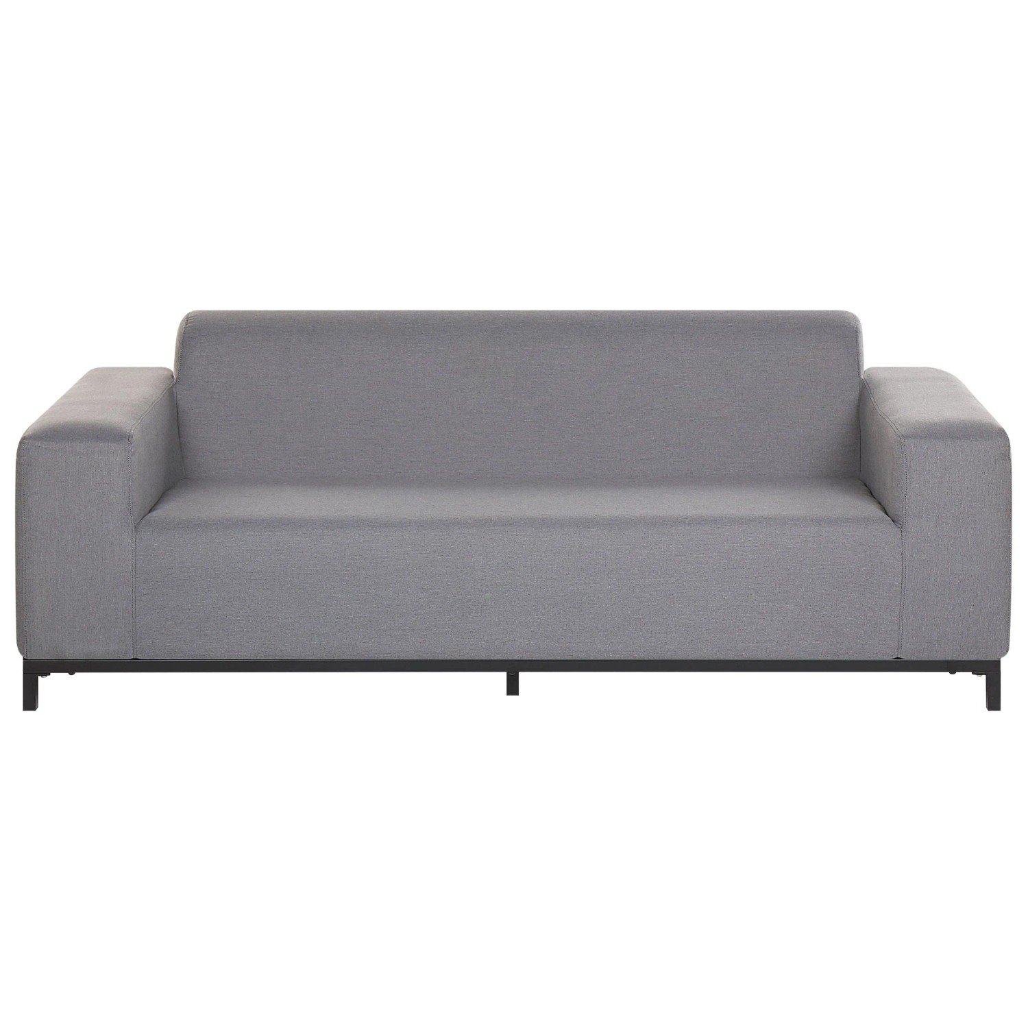 Beliani Gartensofa Grau Schwarz 84x186x68