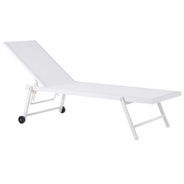 Beliani Gartenliege Weiss 65x198x107