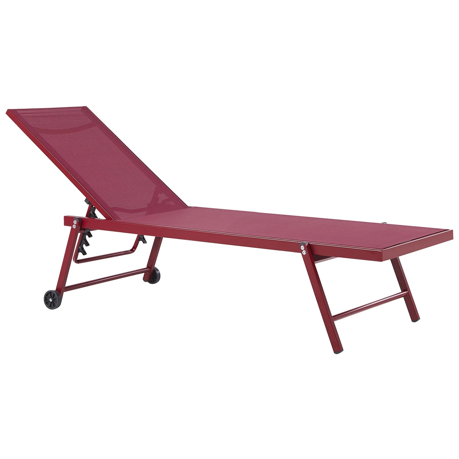 Beliani Gartenliege Rot 65x198x107