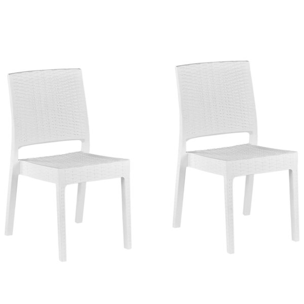 Beliani Gartenstuhl Weiss 47x60x89 Beliani Gartenstuhl Weiss 47x60x89