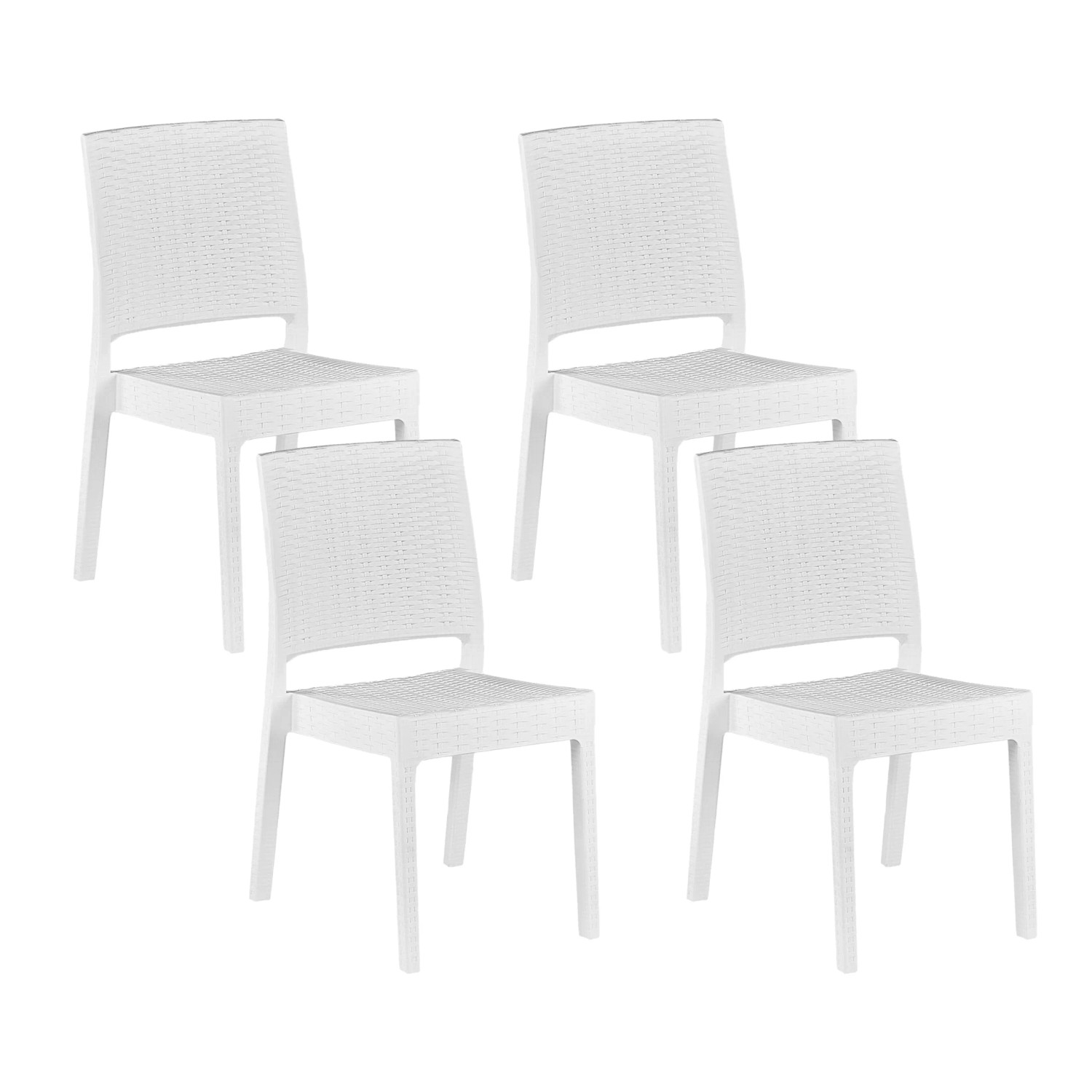 Beliani Gartenstuhl Weiss 47x60x89
