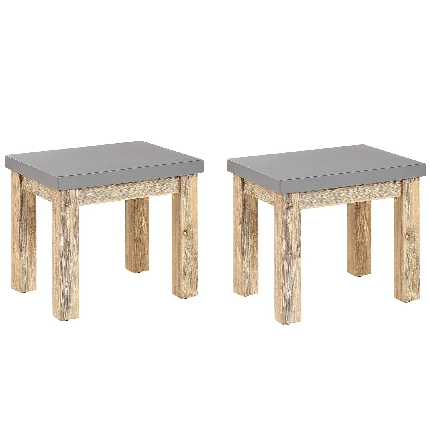 Beliani Gartenstuhl Grau Heller Holzfarbton 40x50x45