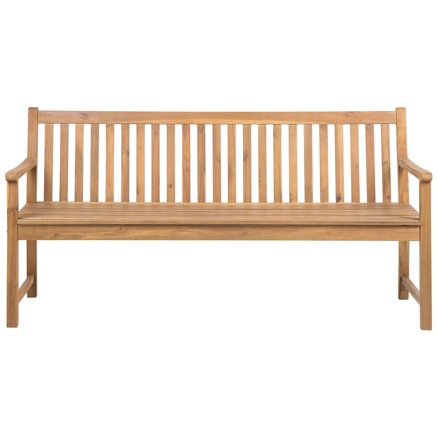 Beliani Gartenbank VIVARA Heller Holzfarbton 67x180x88
