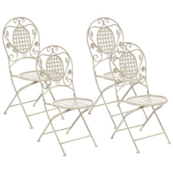 Beliani Gartenstuhl Weiss 52x43x93