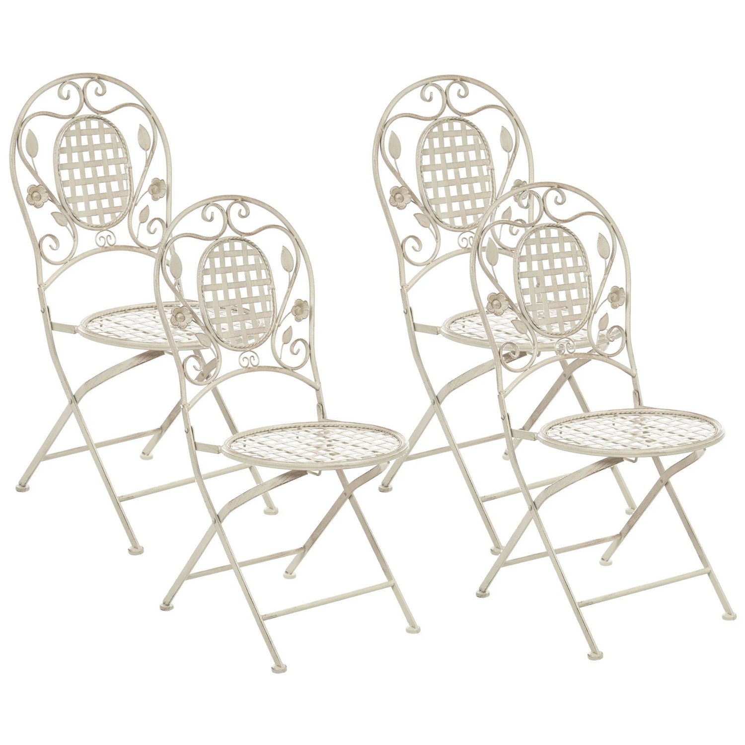 Beliani Gartenstuhl Weiss 52x43x93