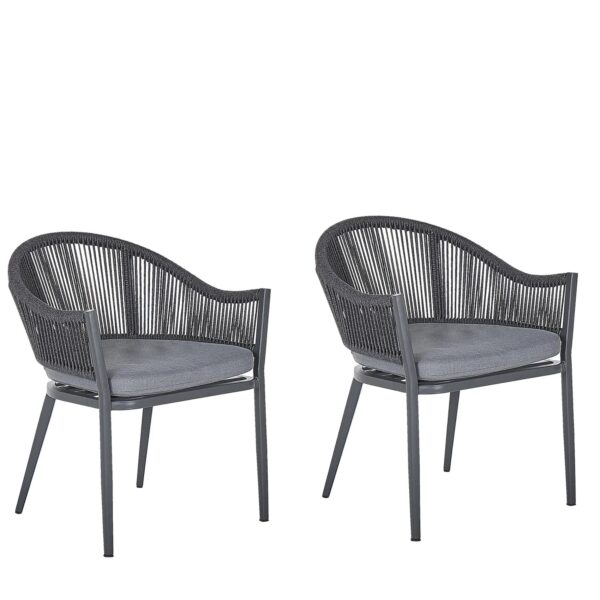 Beliani Gartenstuhl Grau 46x55x77
