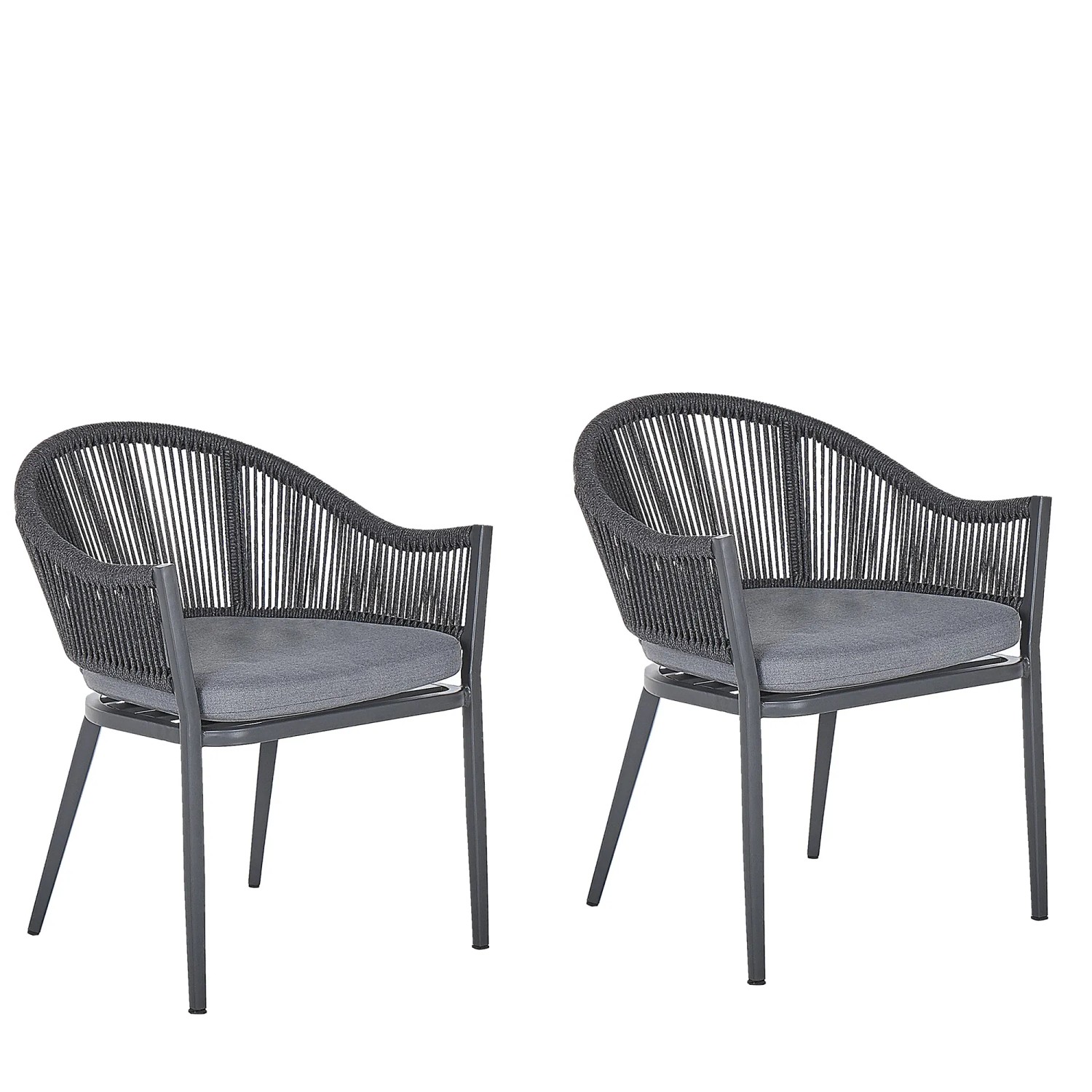 Beliani Gartenstuhl Grau 46x55x77