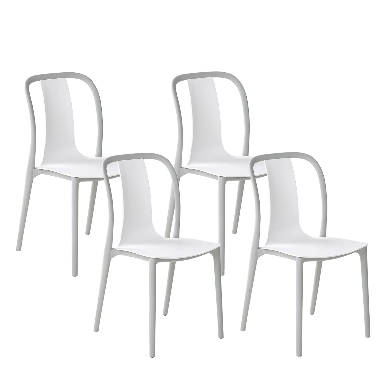 Beliani Esszimmerstuhl Grau Weiss 49x42x89