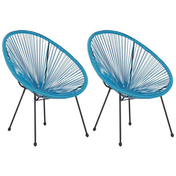 Beliani Cocktailsessel Blau Schwarz 90x70x87