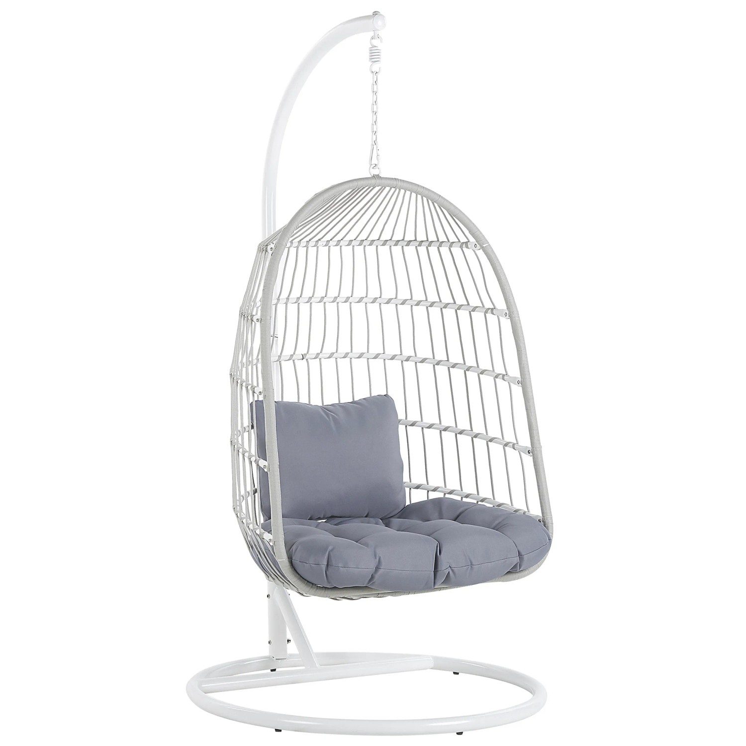 Beliani Hängesessel Weiss Grau 102x102x199