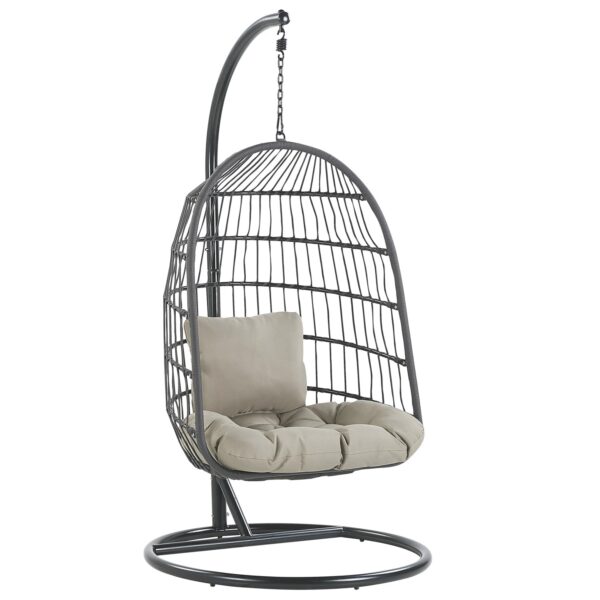 Beliani Hängesessel Schwarz Grau 102x102x199