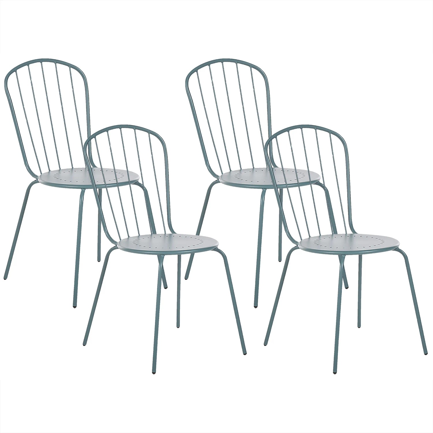 Beliani Gartenstuhl Blau 47x42x89
