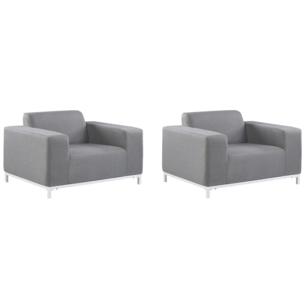 Beliani Sessel Grau Weiss 84x105x68 Beliani Sessel Grau Weiss 84x105x68