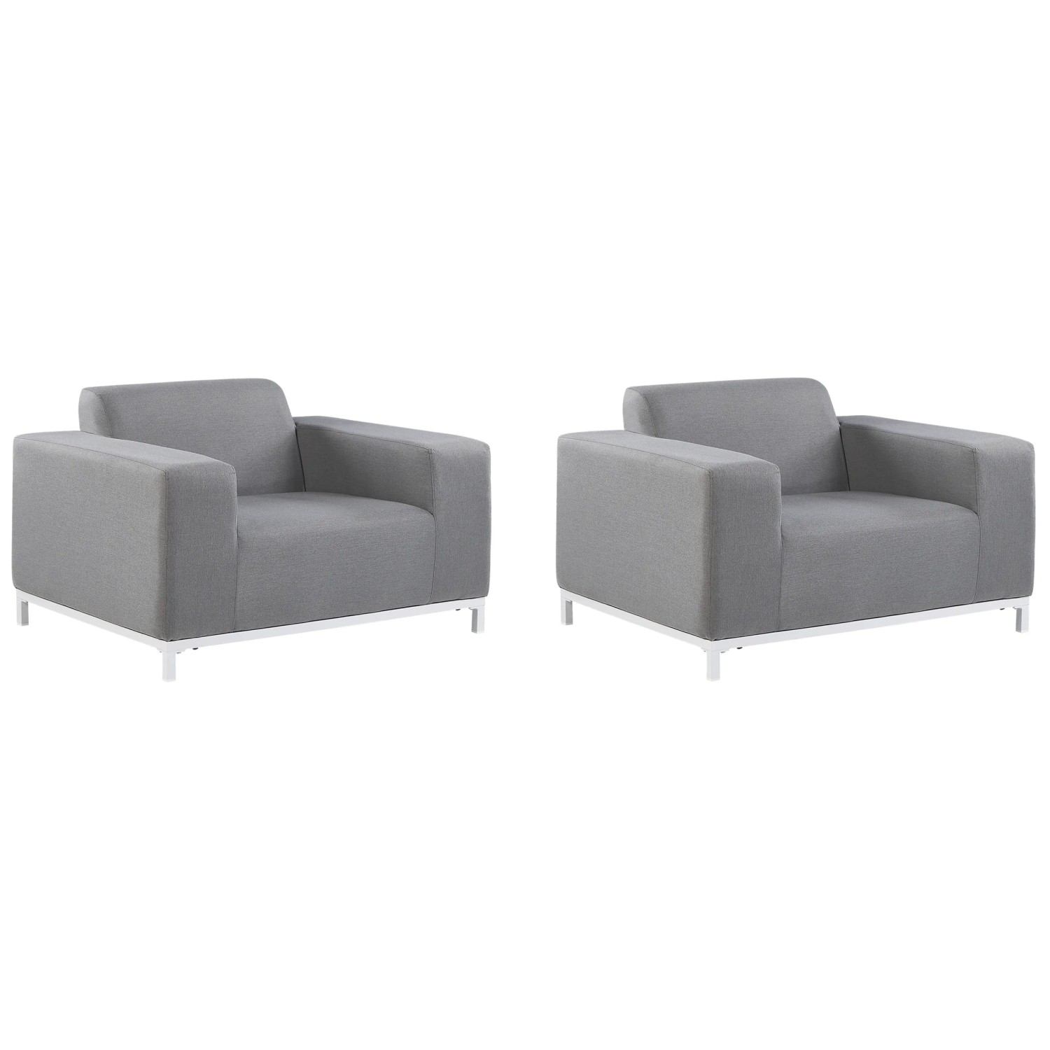 Beliani Sessel Grau Weiss 84x105x68