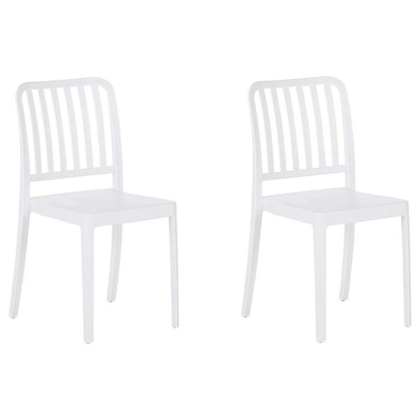 Beliani Gartenstuhl Weiss 47x42x82 Beliani Gartenstuhl Weiss 47x42x82