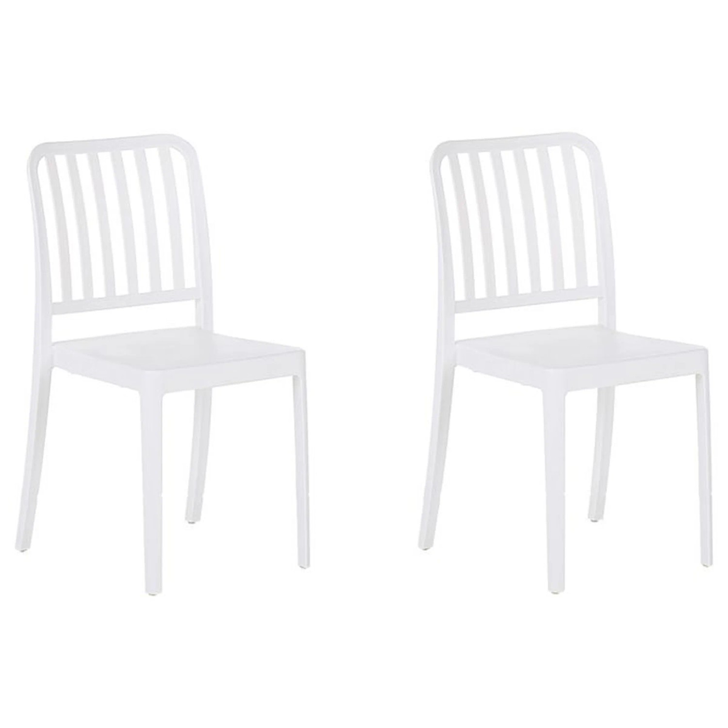 Beliani Gartenstuhl Weiss 47x42x82
