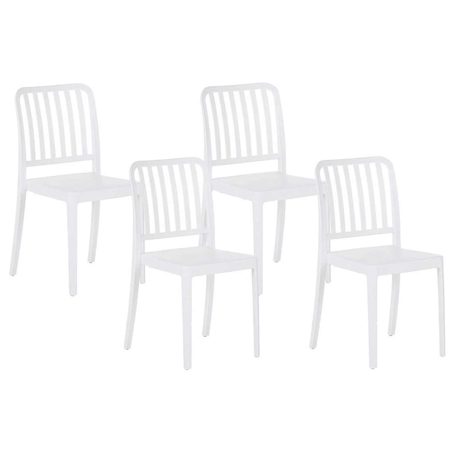 Beliani Gartenstuhl Weiss 47x42x82