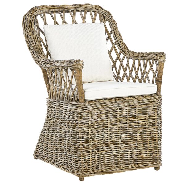 Beliani Sessel Naturfarben Beige Weiss 75x61x90