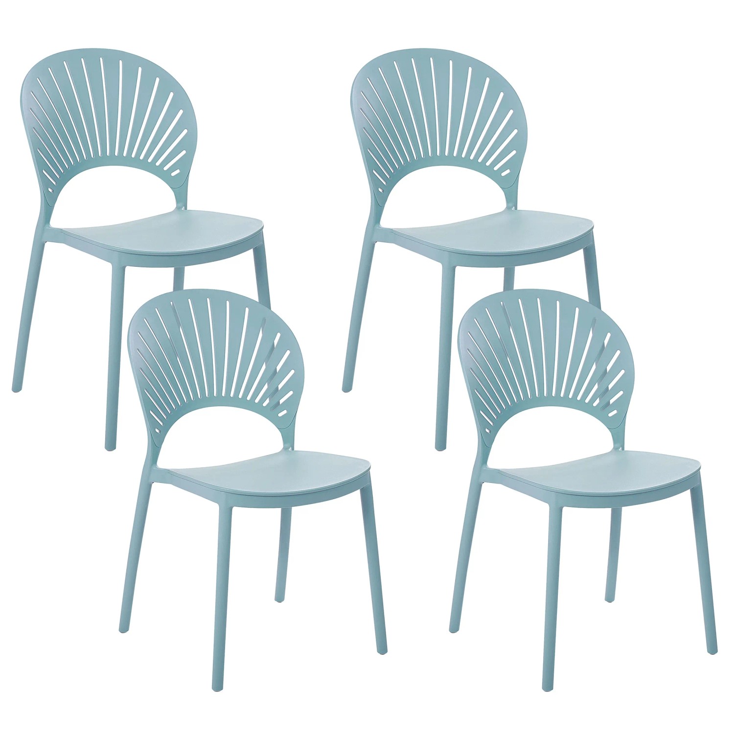 Beliani Esszimmerstuhl Blau 51x46x83