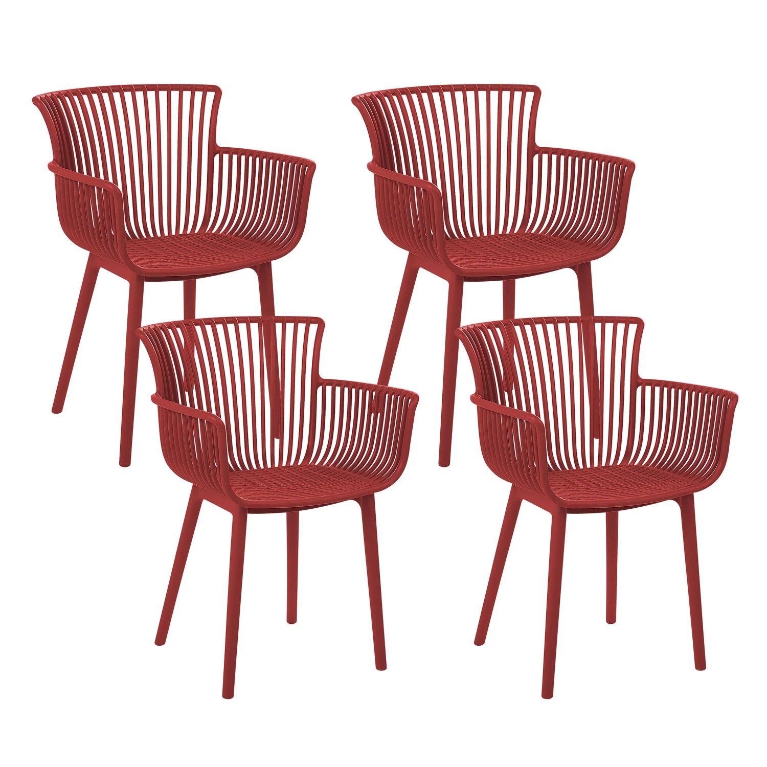 Beliani Esszimmerstuhl Rot 45x52x84