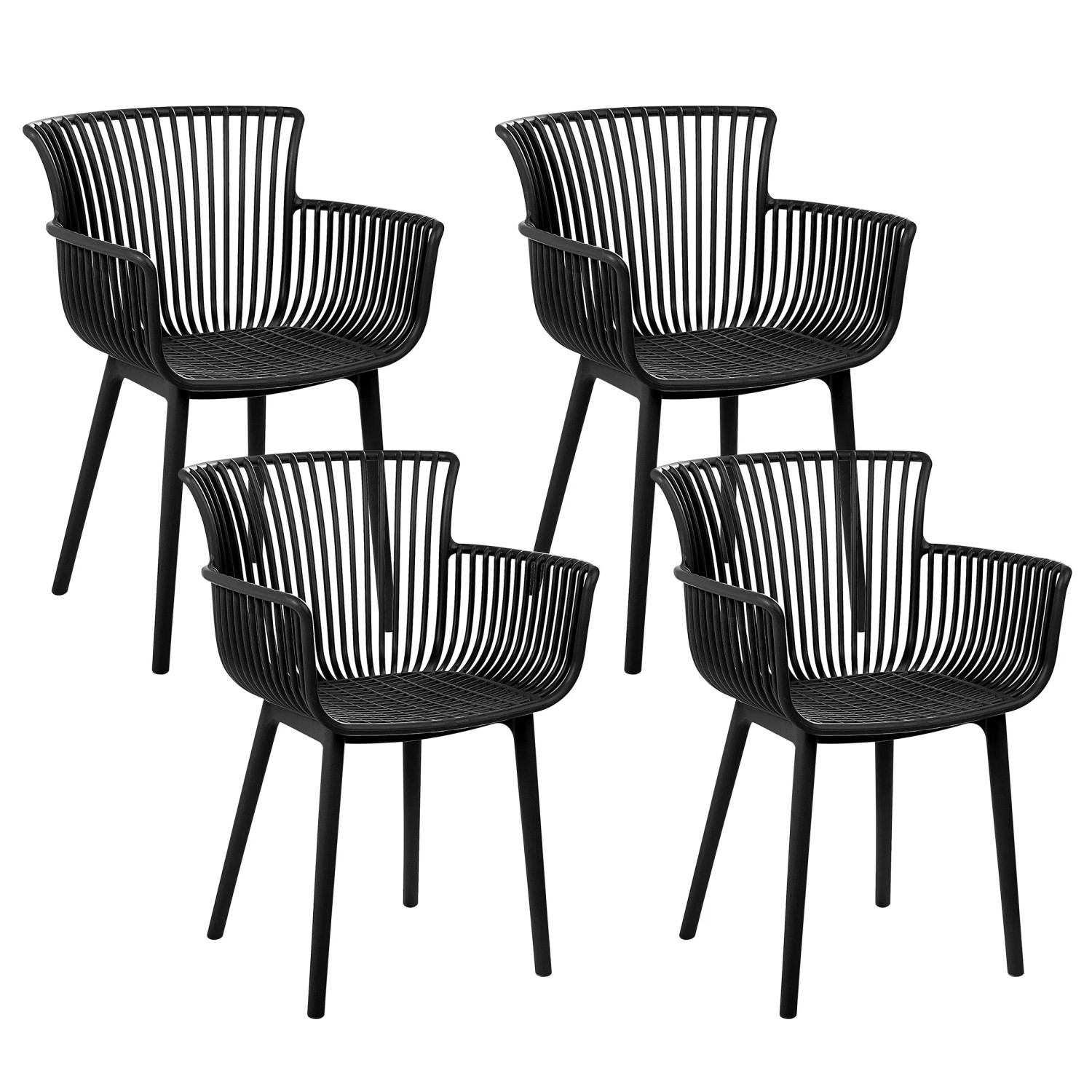 Beliani Esszimmerstuhl Schwarz 45x52x84