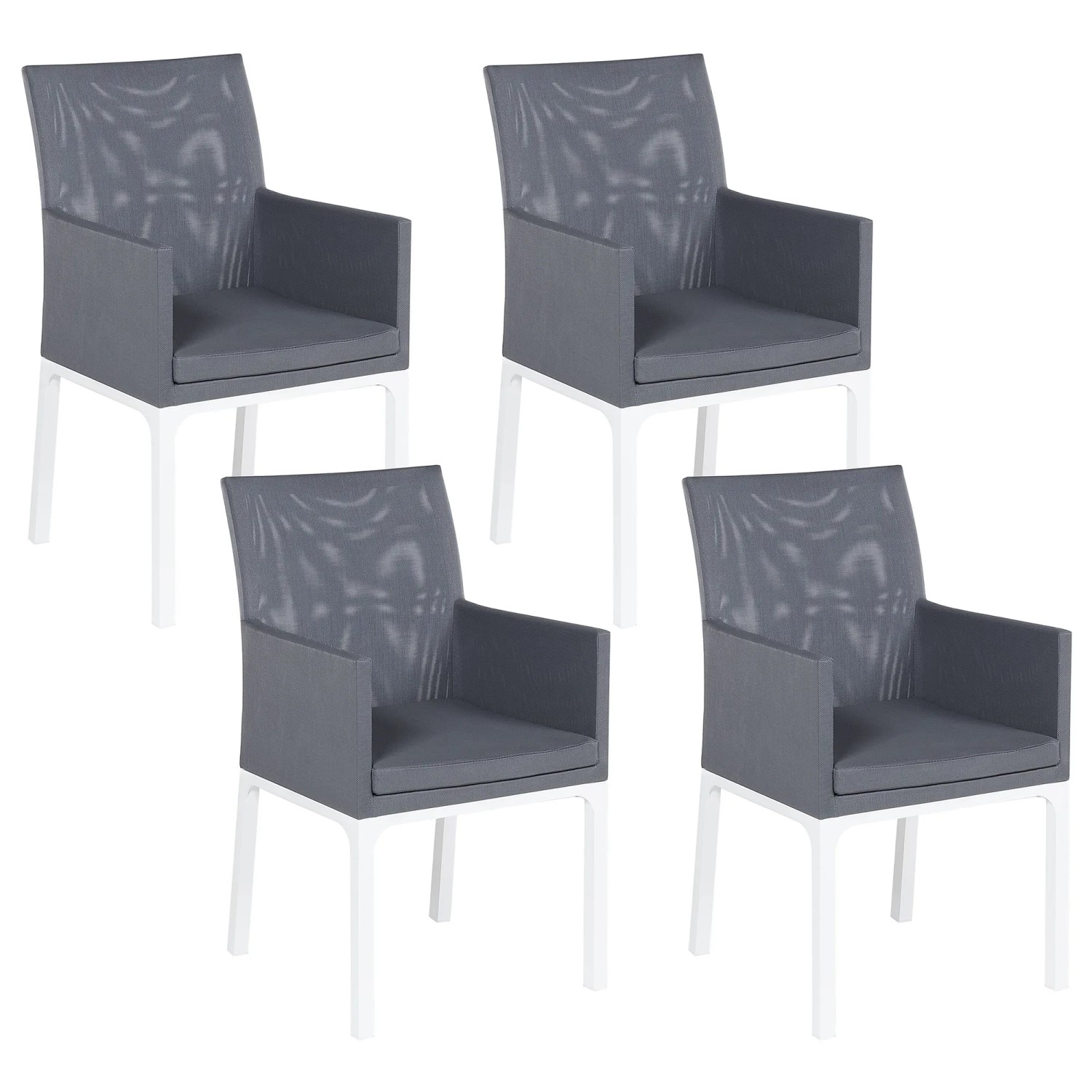 Beliani Gartenstuhl Grau Weiss 62x52x91