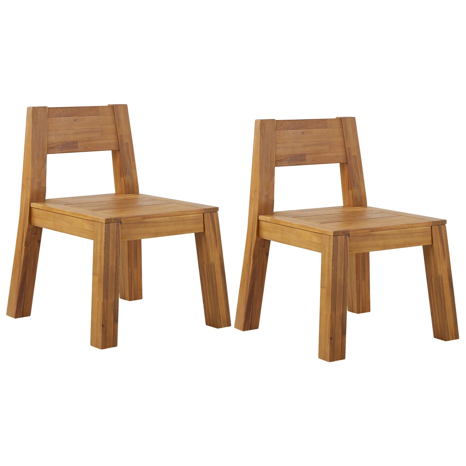 Beliani Gartenstuhl Heller Holzfarbton 61x59x81