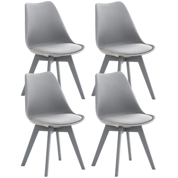 CLP 4er Set Esszimmerstuhl Linares grau/grau/Kunststoff