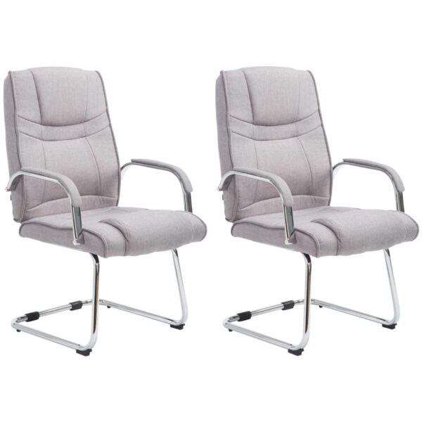 CLP 2er Set Freischwinger Attila Stoff Grau CLP 2er Set Freischwinger Attila Stoff Grau