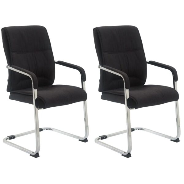 CLP 2er Set Freischwinger XXL Anubis Stoff Schwarz