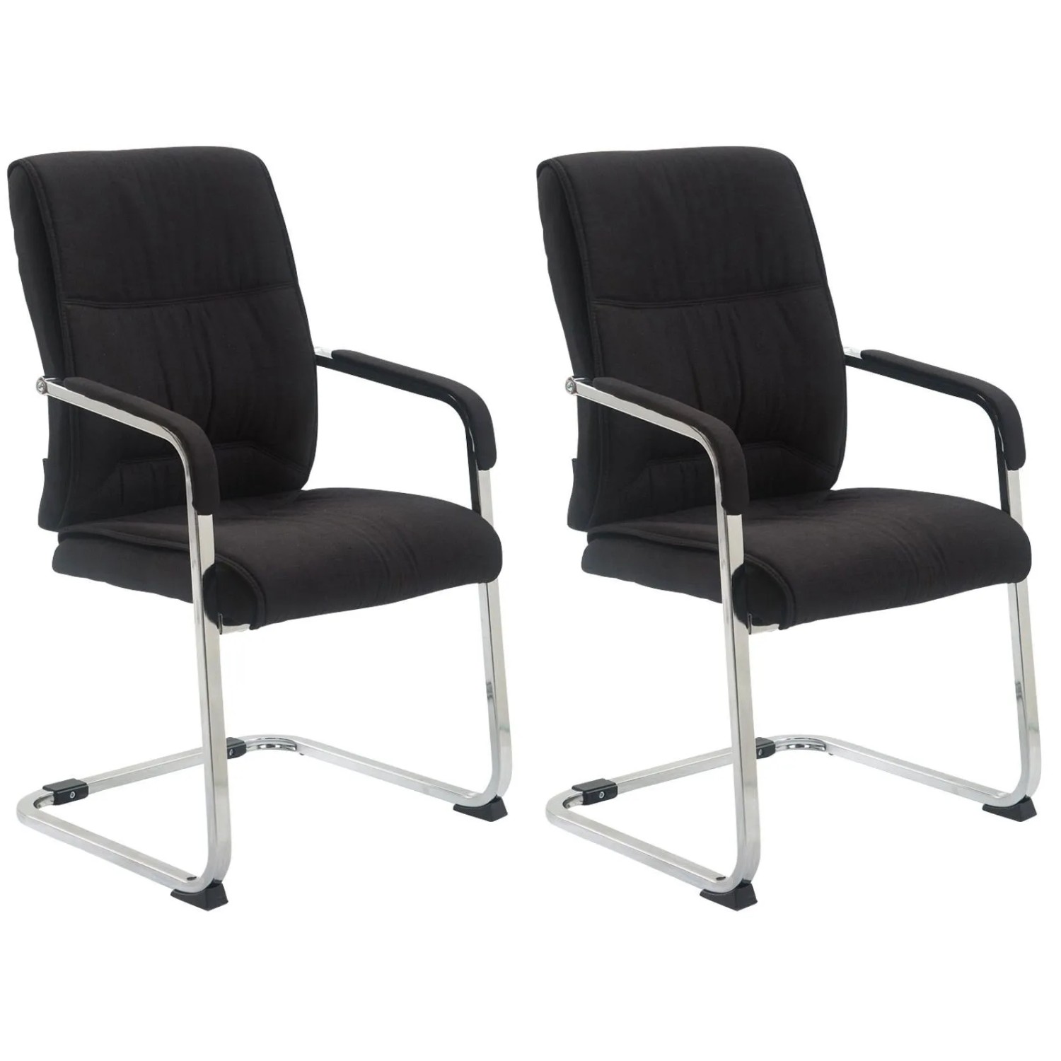 CLP 2er Set Freischwinger XXL Anubis Stoff Schwarz