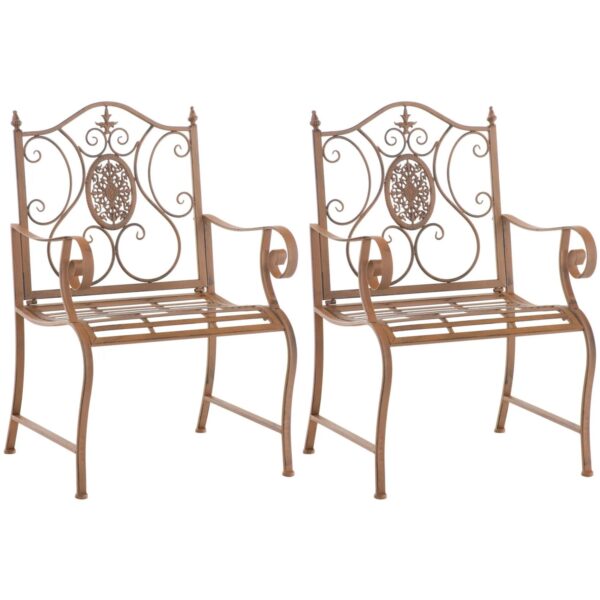 CLP 2er Set Gartenstühle Punjab Antik Braun