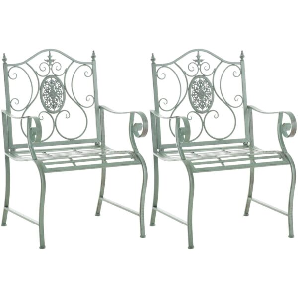 CLP 2er Set Gartenstühle Punjab Antik-Grün CLP 2er Set Gartenstühle Punjab Antik-Grün