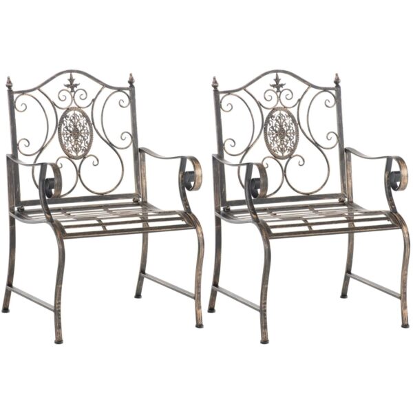 CLP 2er Set Gartenstühle Punjab Bronze